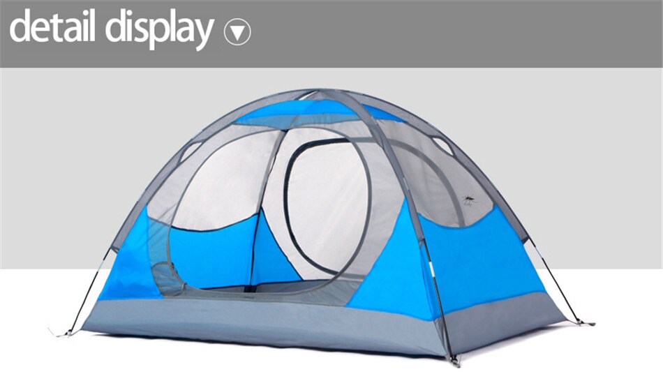 Cheap Goat Tents Outdoor 1 2 Person Camping Tent 210D Oxford Waterproof Double layer Tent Two Door Anti mosquito Breathable Fishing Hiking Tents   